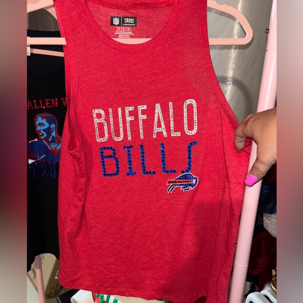 NFL Buffalo Bills Red Tank Top custom bling size medium